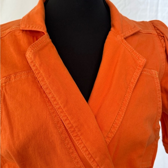 Orange Denim Women's Romper - Picture 4 of 11
